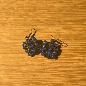 EUC Dark Blue Gemstone Earrings